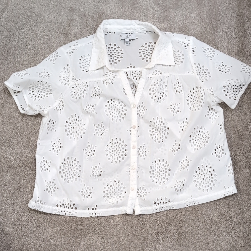 Michael Stars Yvette Short Sleeve Button Down Top